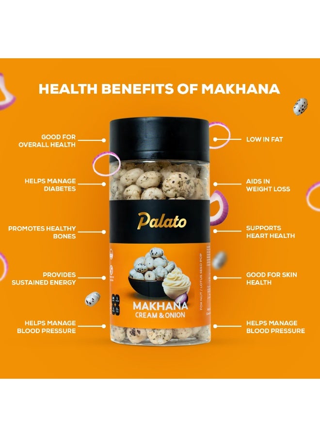 Palato Premium Gourmet Jumbo Size Makhana (Foxnut) Cream & Onion - Image 2